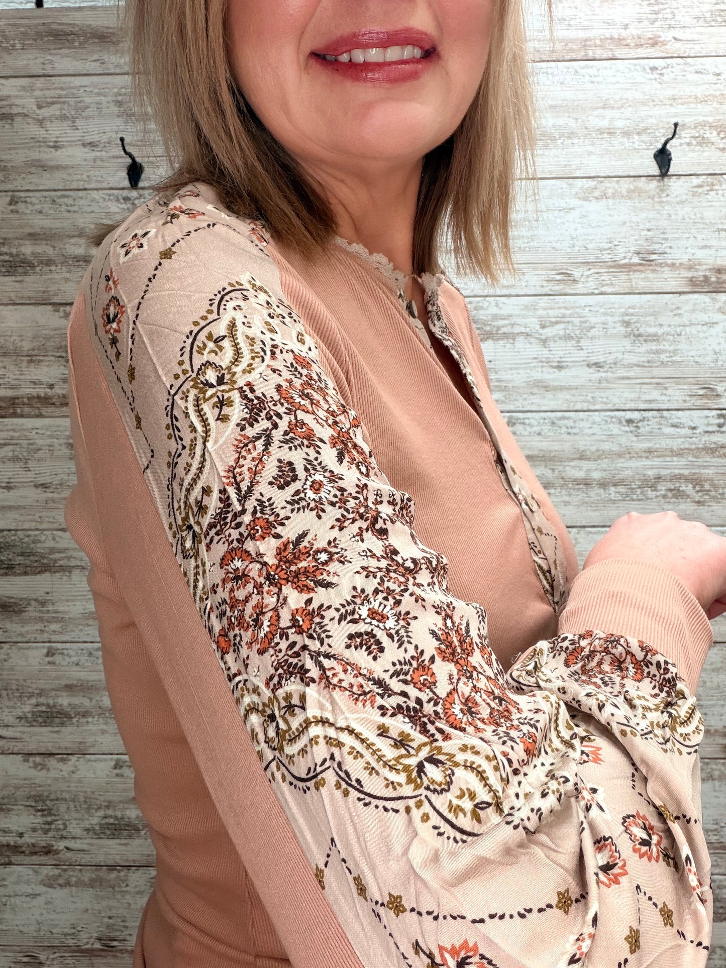 The Mara Printed Sleeve Henley