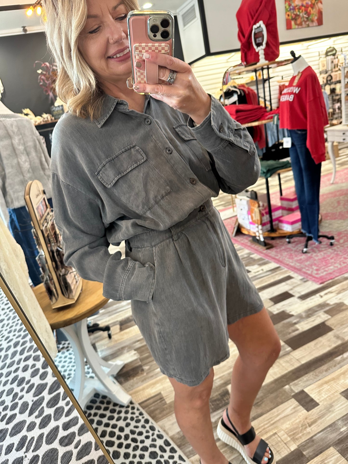 The Audrey Tencel Mineral Washed Romper