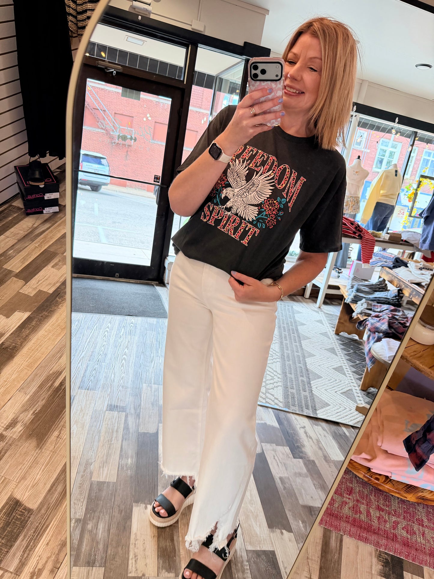 Freedom Spirit Eagle Oversized Graphic Tee