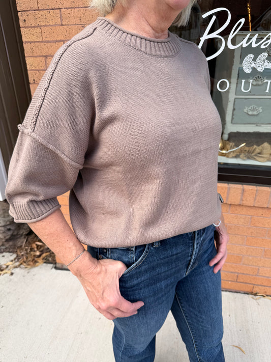 The Gabby Exposed Seam Drop Shoulder Pullover