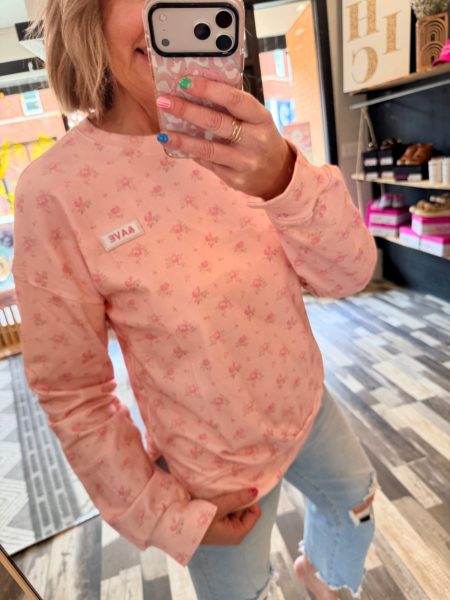 Ampersand Avenue University Side Slit Pullover - Tea Rose
