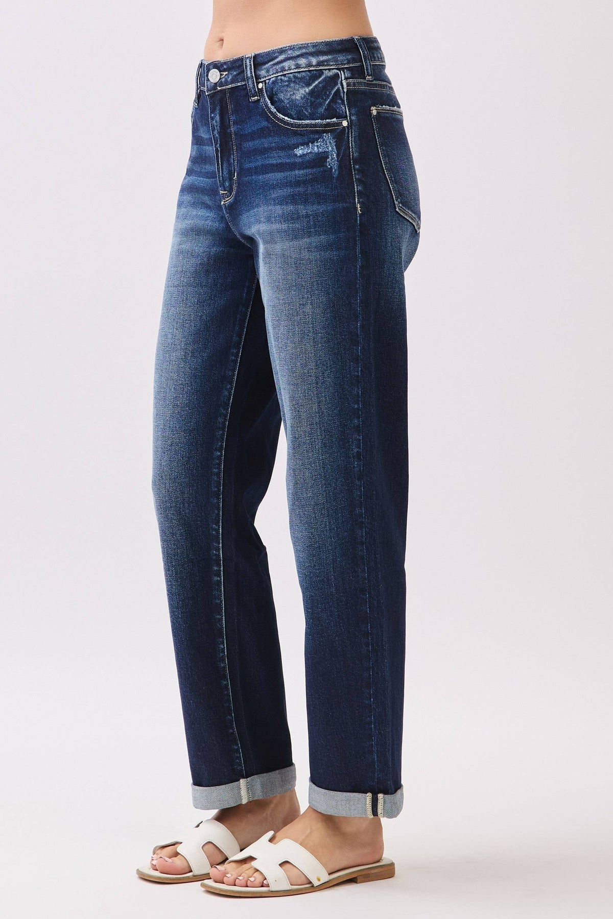 Petra High Rise Comfort Baggy Straight Leg w/Cuffed Hem