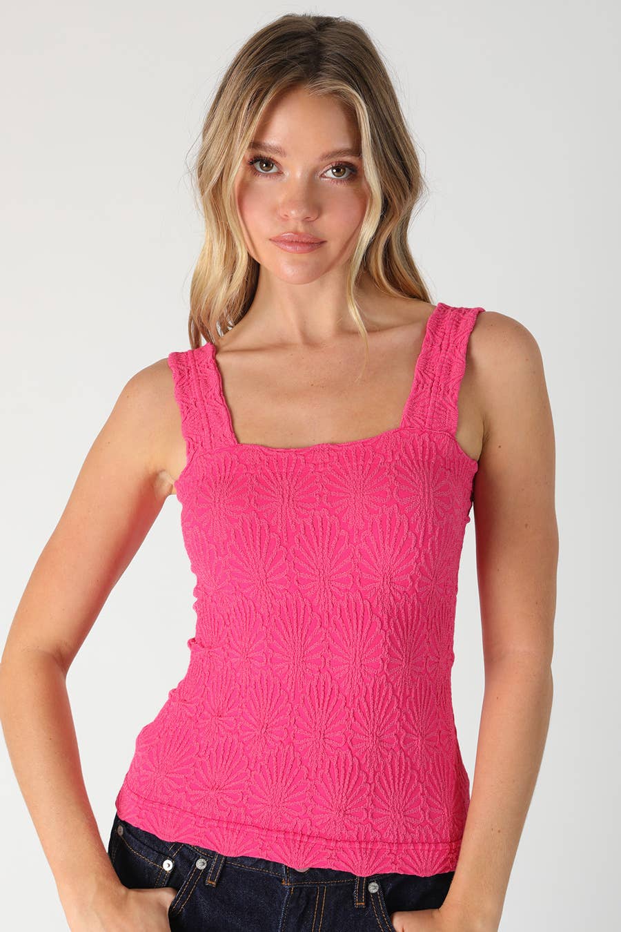 NikiBiki Lace Textured Square Top