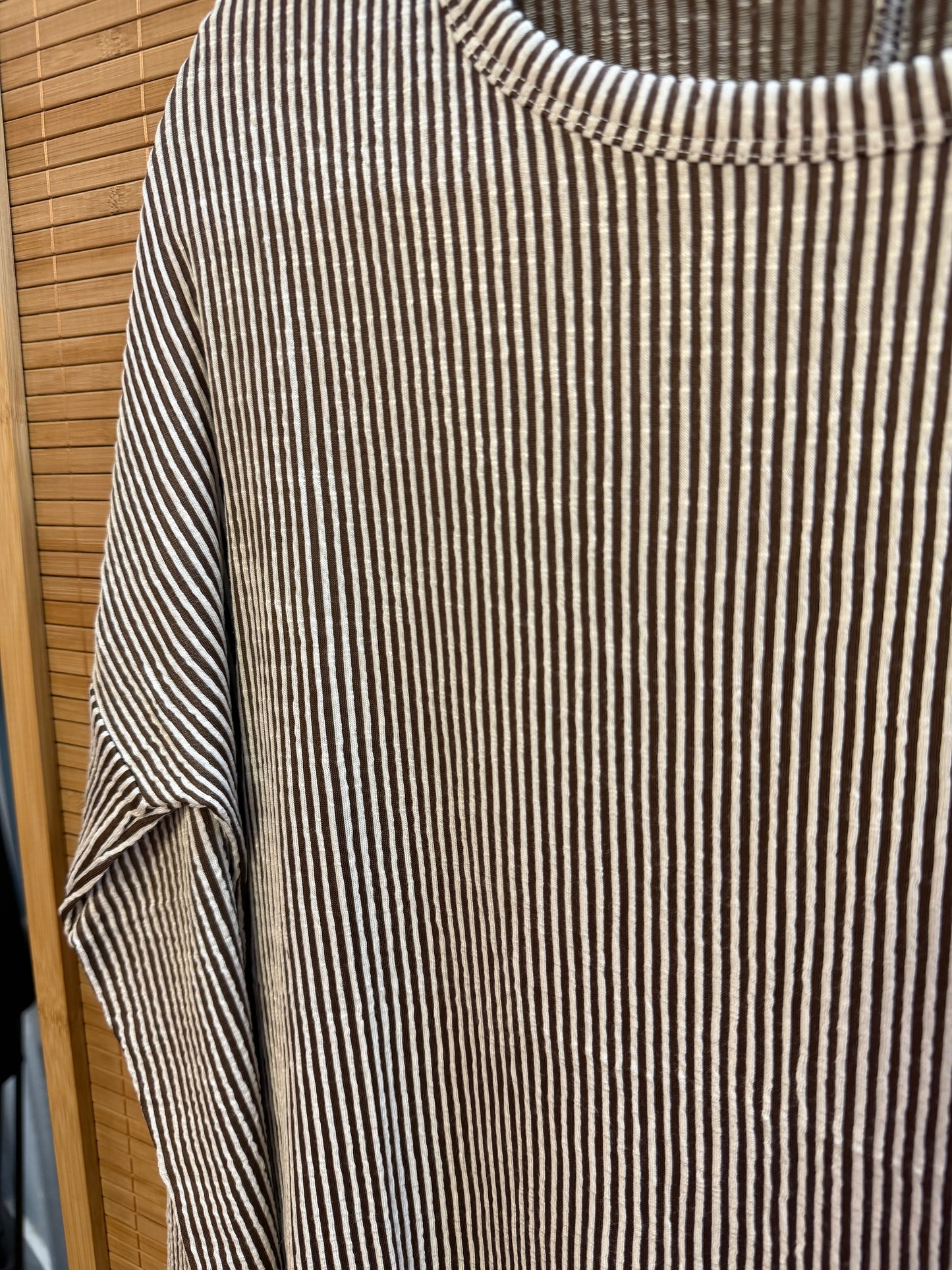 Ribbed Striped Oversized Top