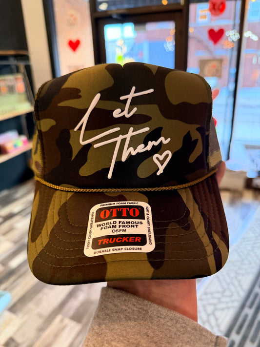 Let Them Camo Trucker Hat