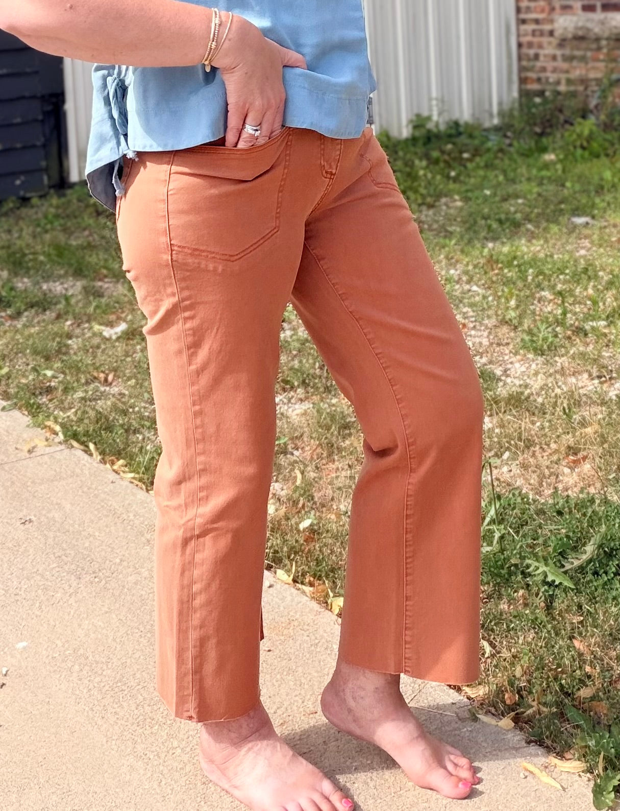 Mica High Rise Wide Leg Ankle Front Yoke