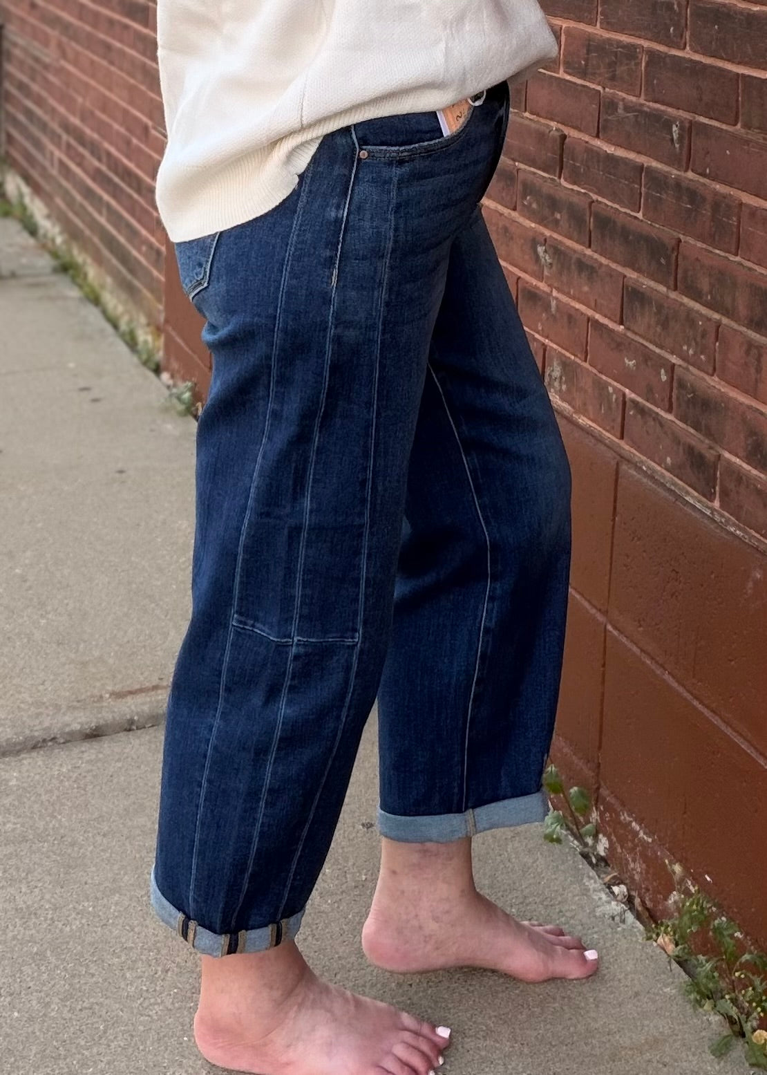 The Poppy High Rise Barrel Jean by Risen