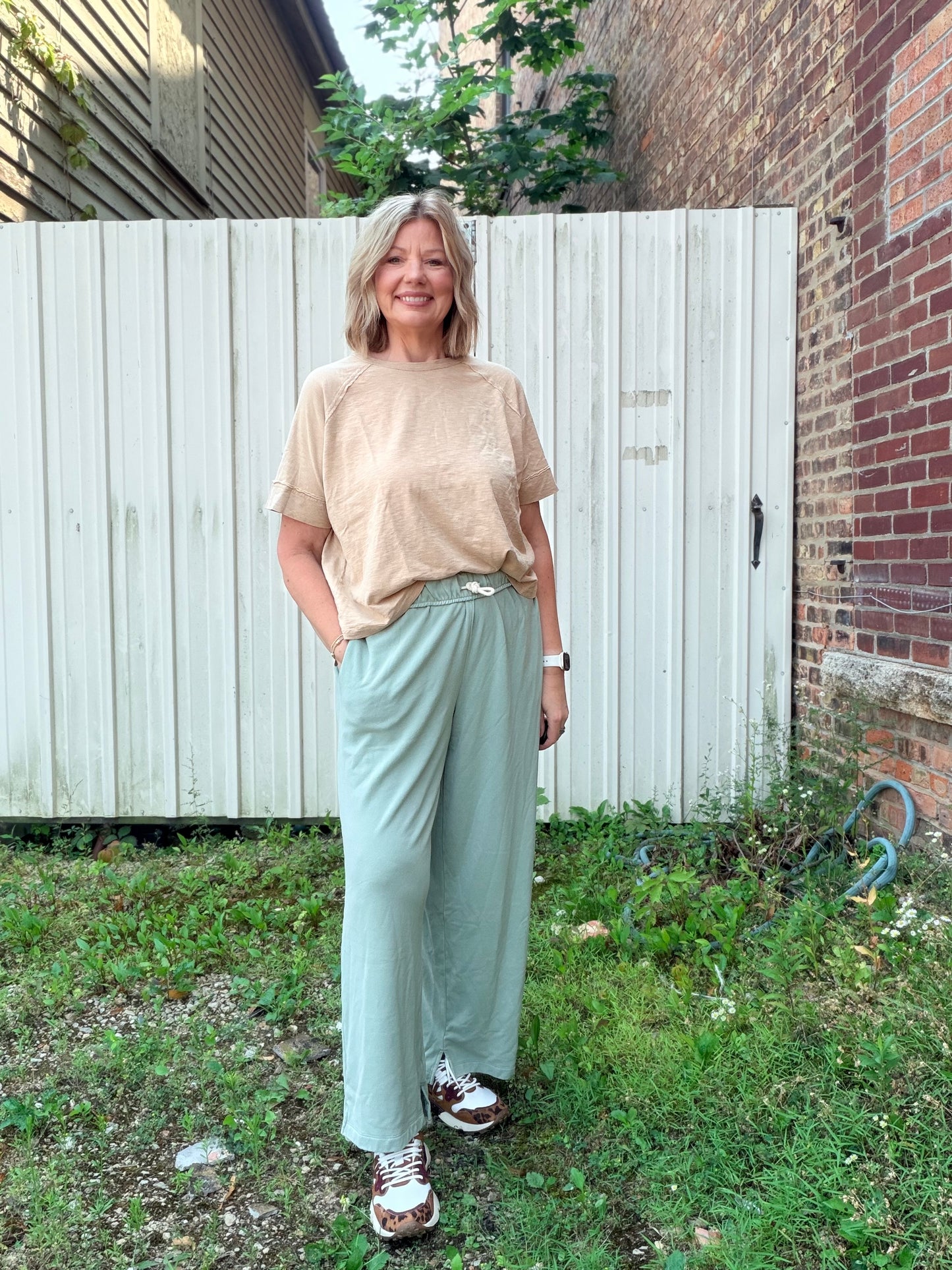Just Roll With It Fold Over Wide Waist Sweatpant