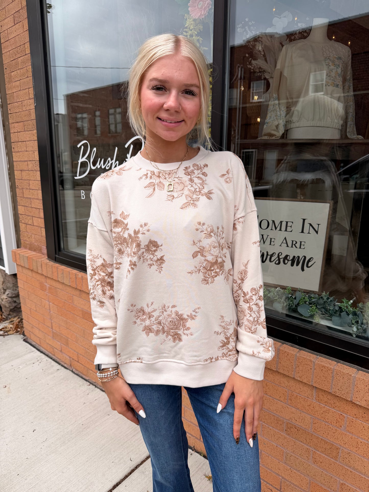 The Cora Floral Pullover