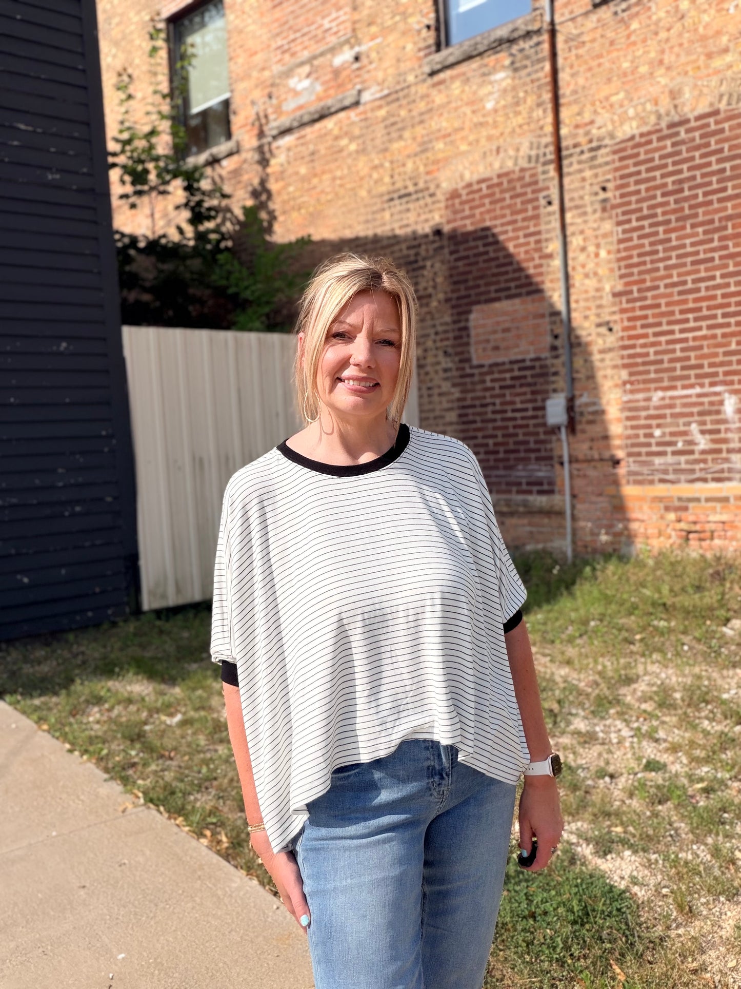 Striped Oversized Dolman Top