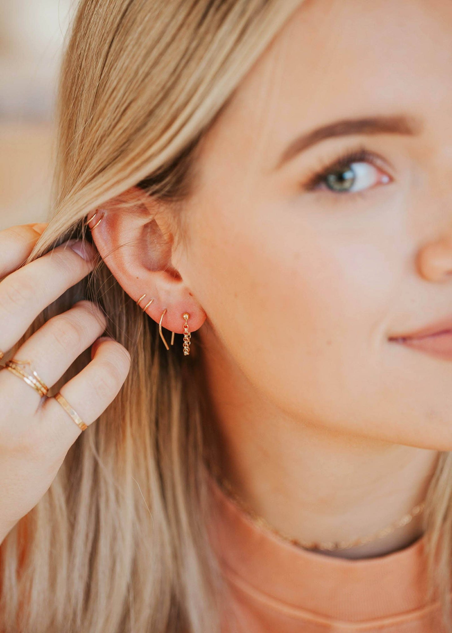 Tiny Horseshoe Earrings | 14kt Gold Fill + Sterling Silver: 14kt Gold Fill