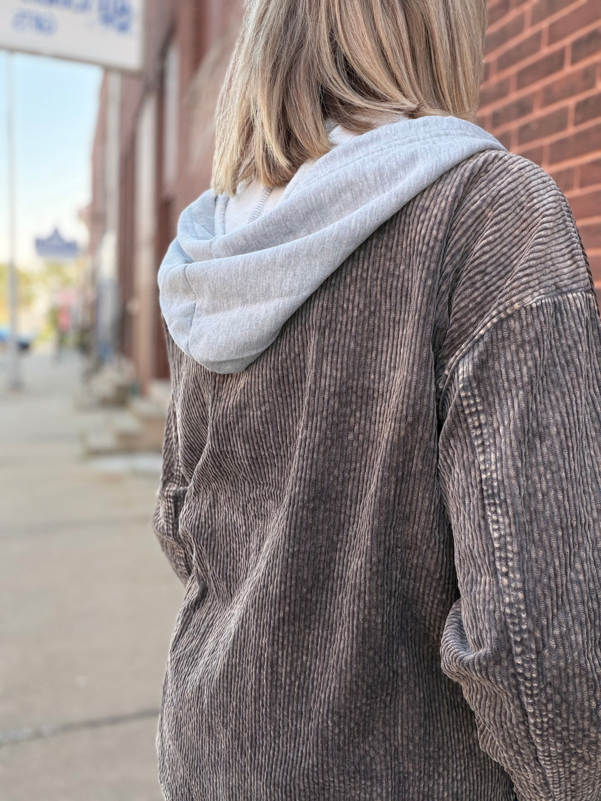 The Camden Snow Wash Curduroy Shacket w/Hood