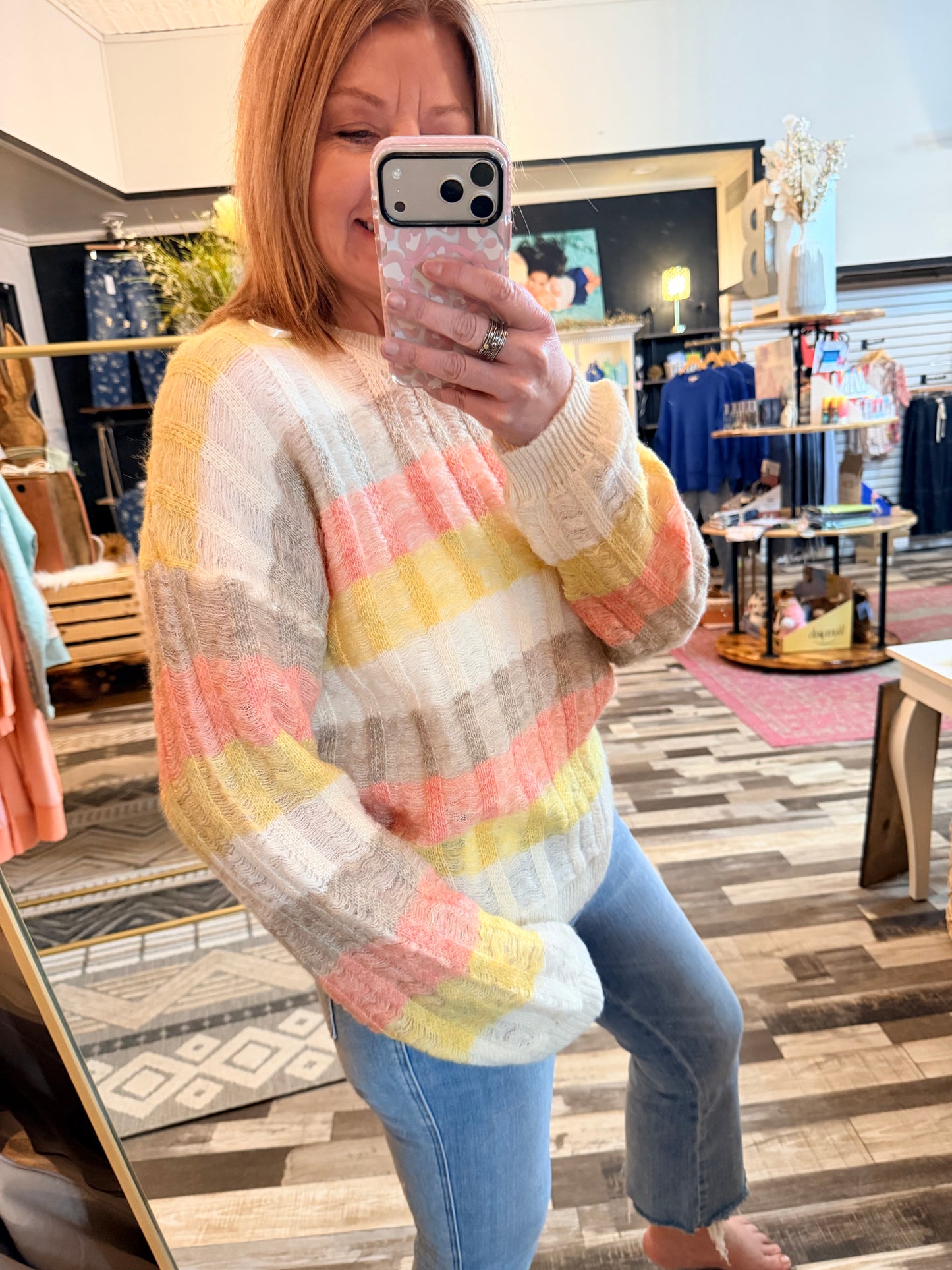 Multi Color Striped Oversize Color