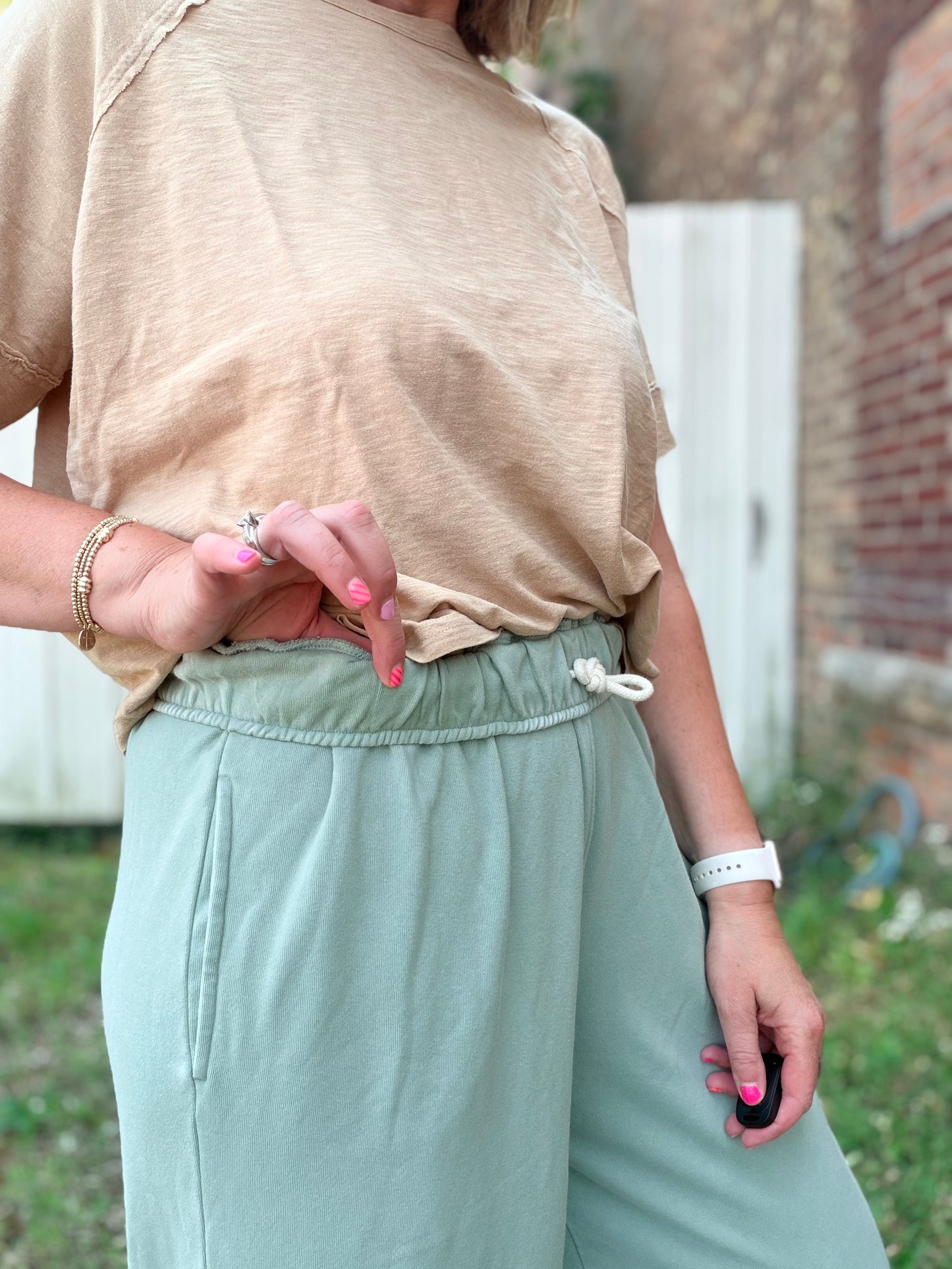 Just Roll With It Fold Over Wide Waist Sweatpant