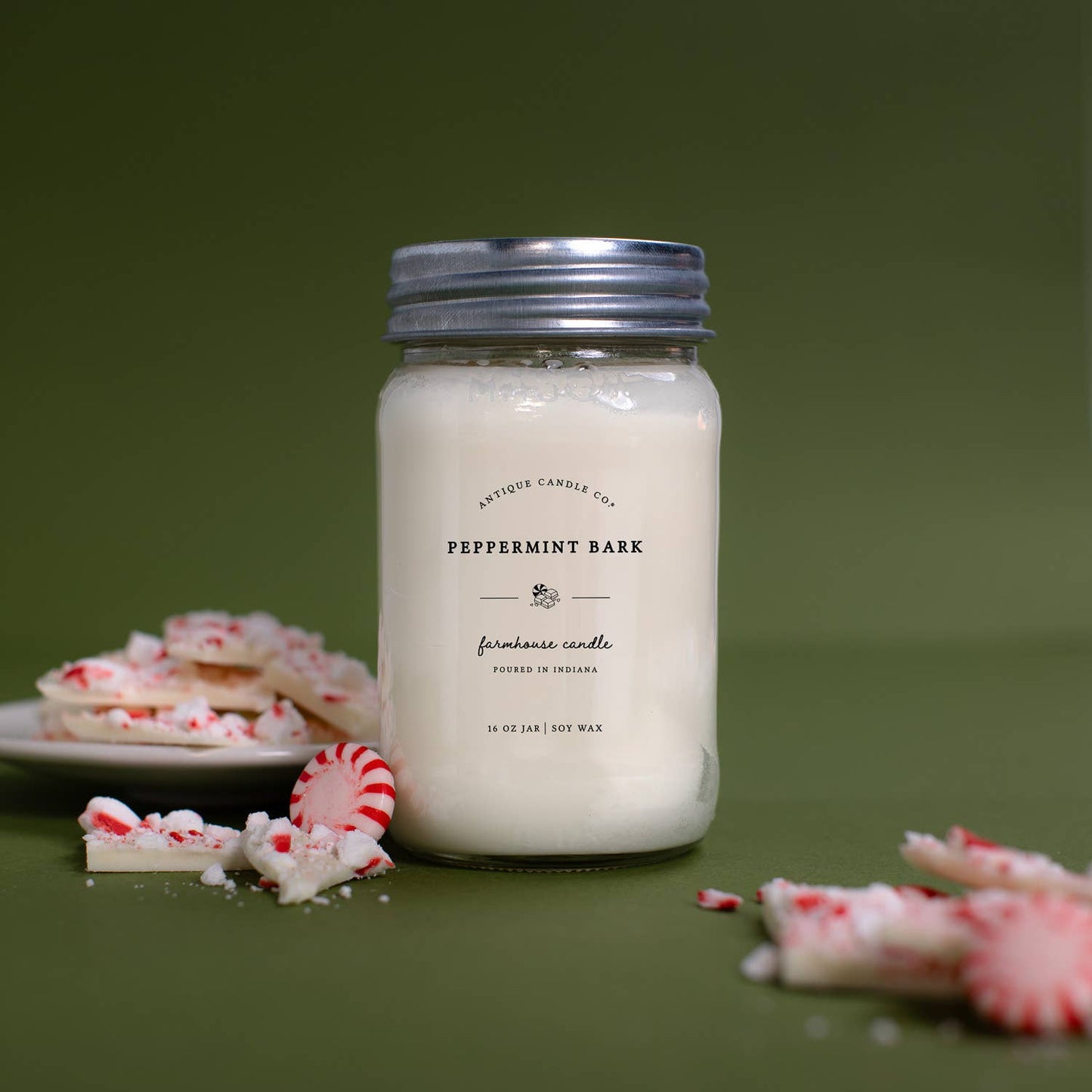 Peppermint Bark - Soy Wax Mason Jar Candle