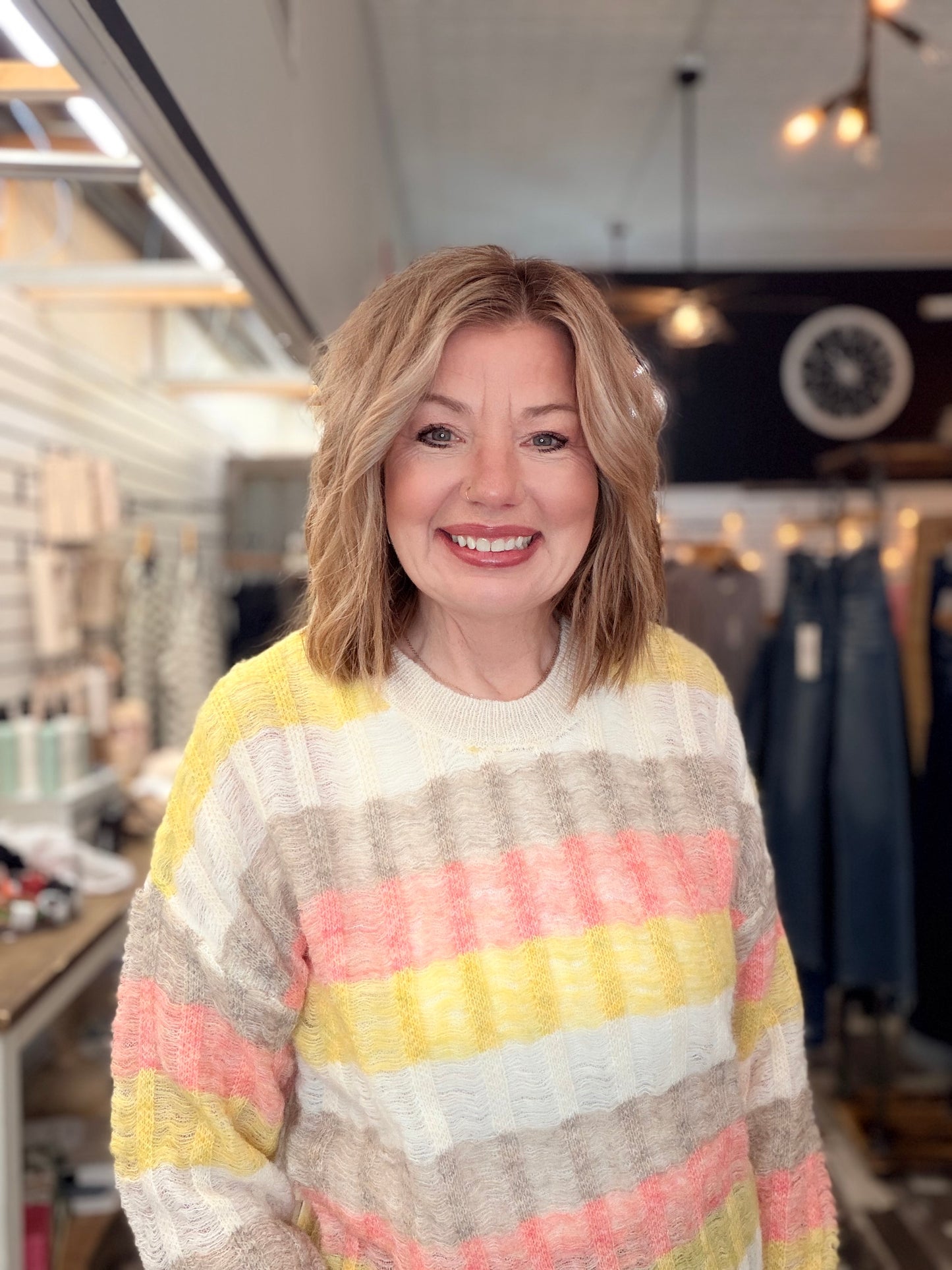 Multi Color Striped Oversize Color