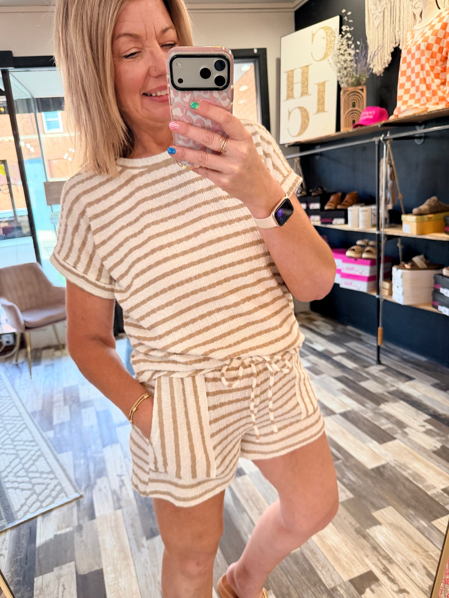 Read Between The Lines Textured Stripe Tee