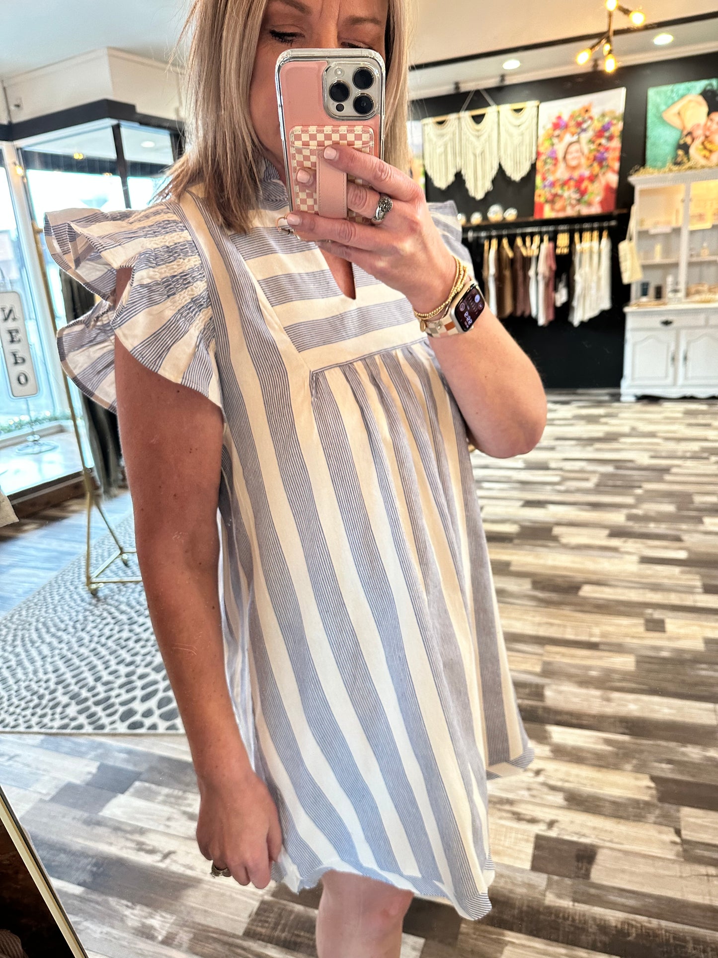 Ocean Waves Ruffle Dress