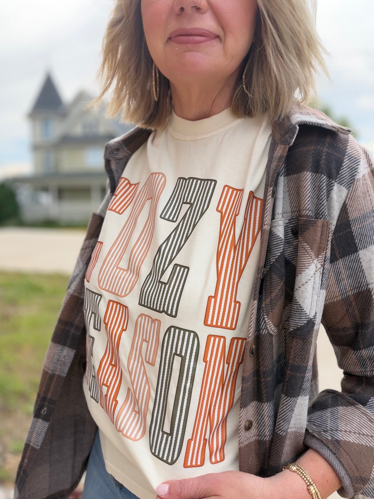 Cozy Season Graphic Tee on Ivory