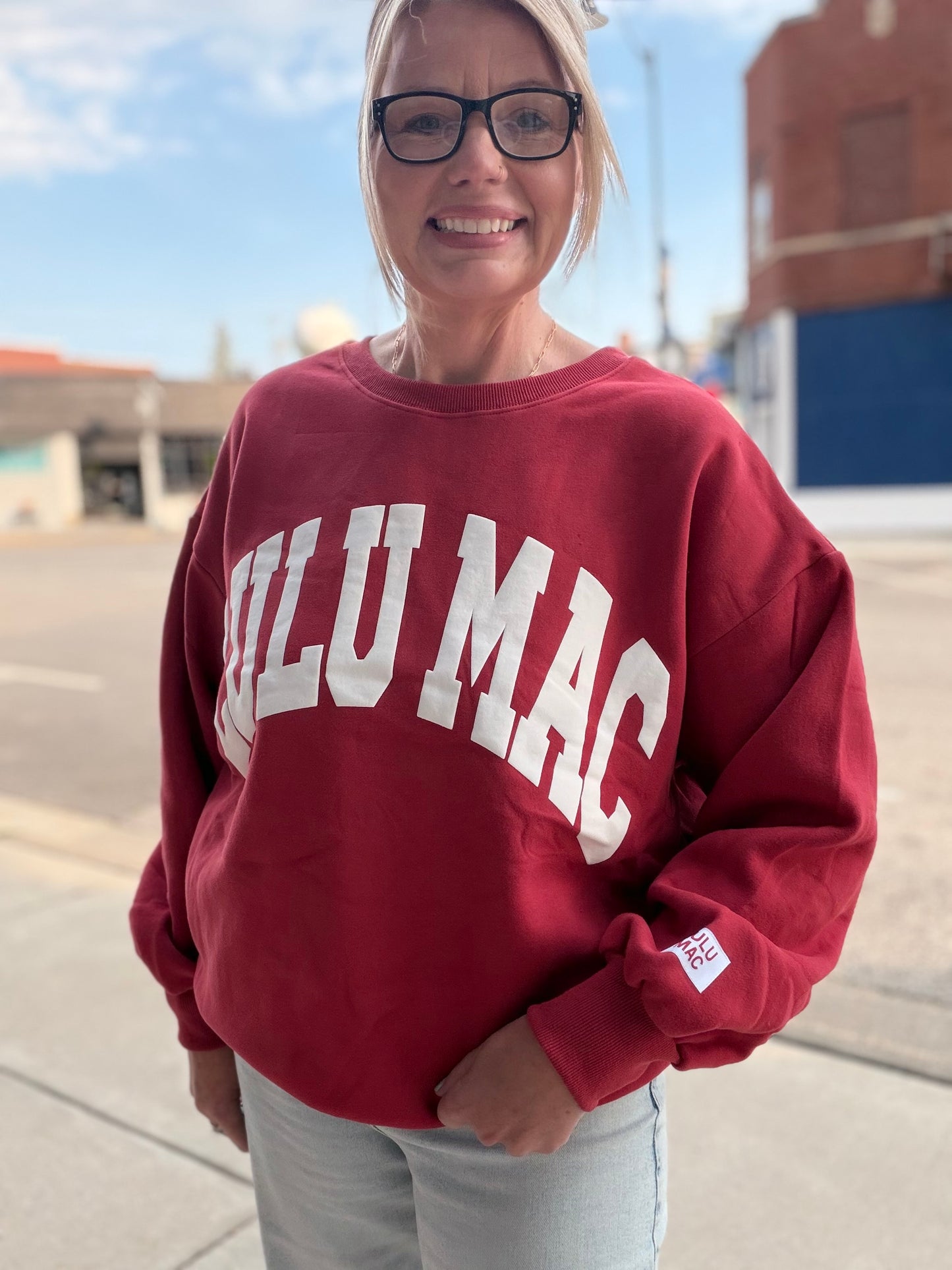 Lulu Mac Sweatshirt Crimson/White - Puff