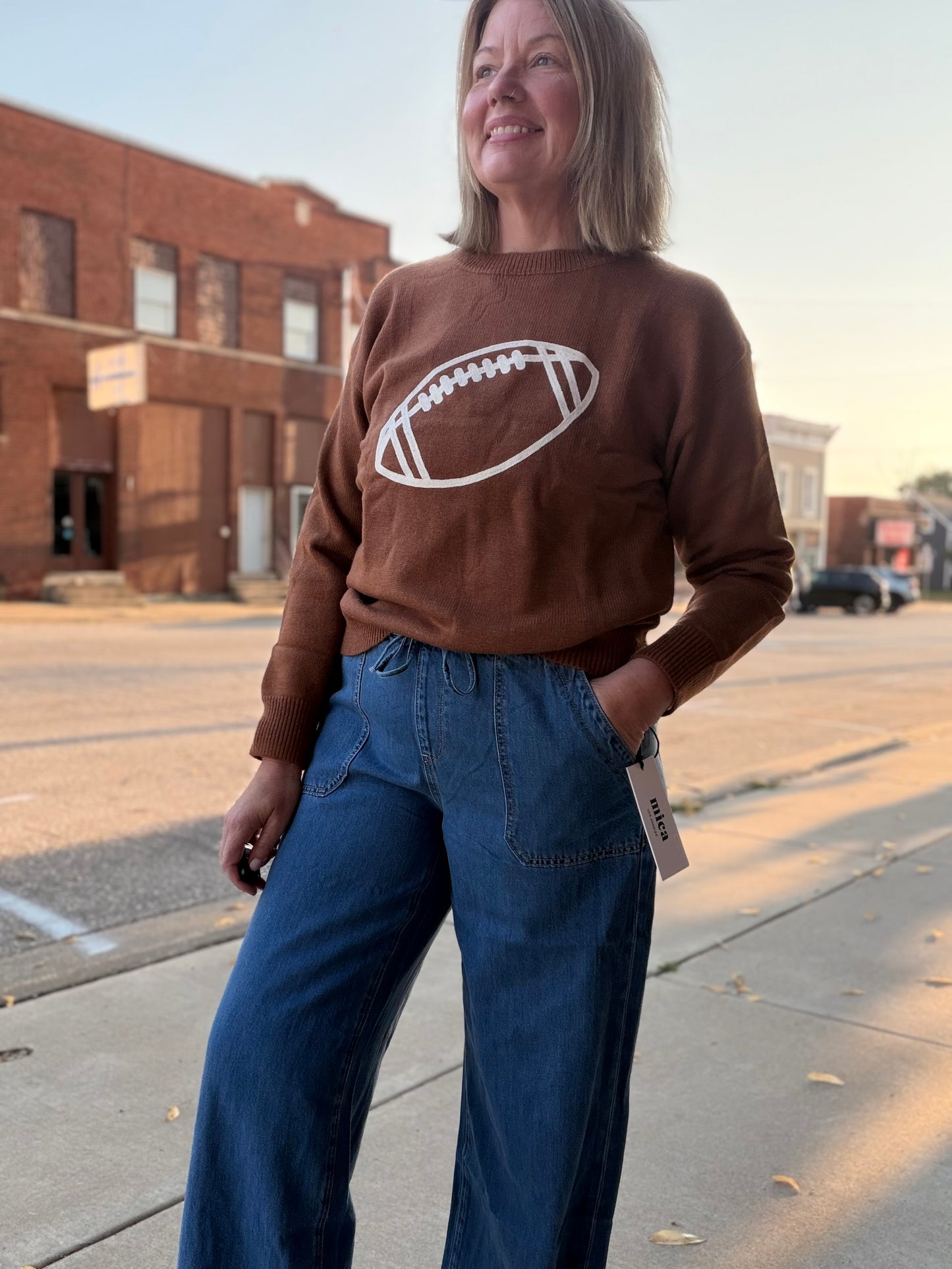 Football Vibes Embroidered Sweater
