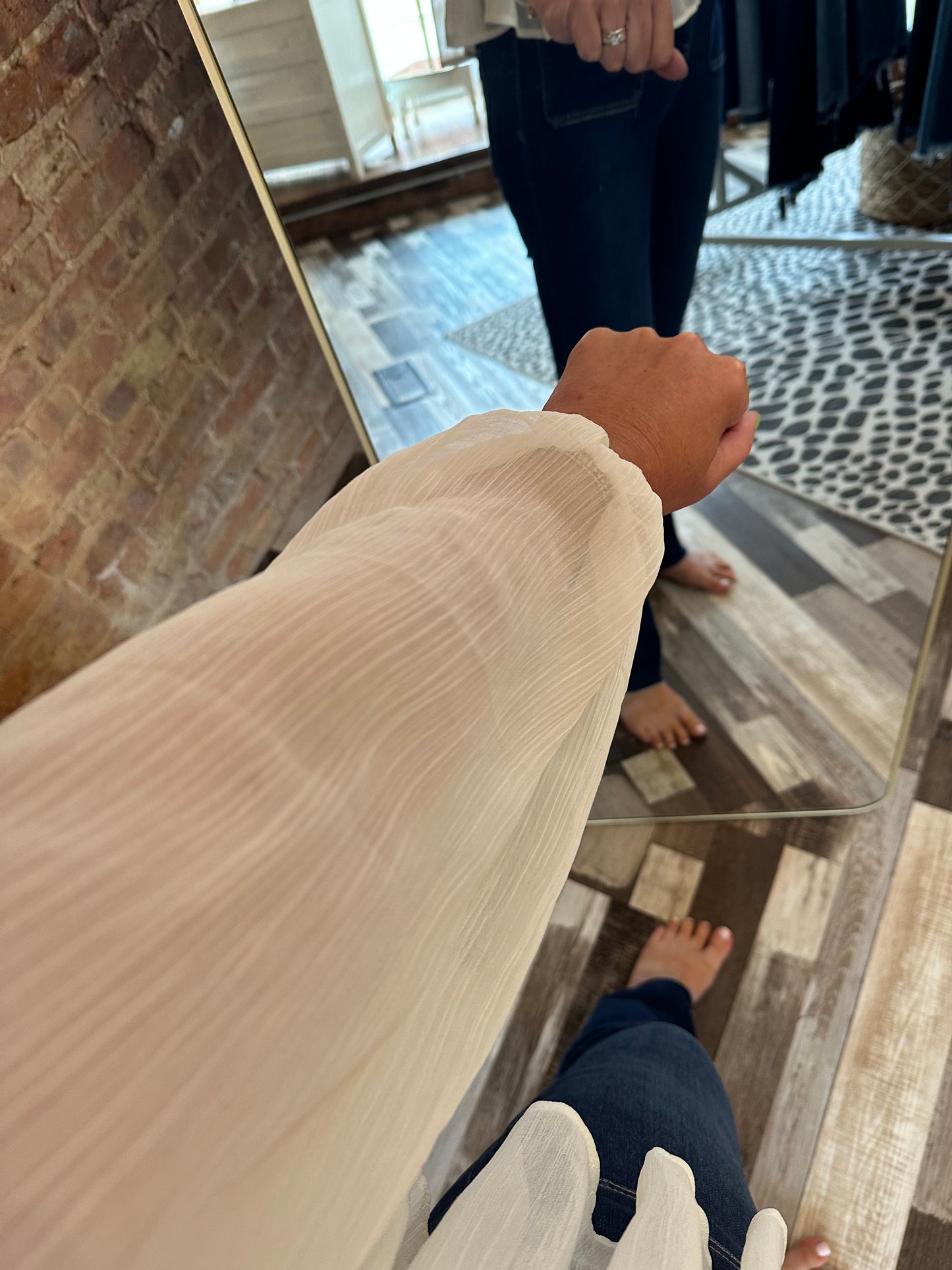 The Kenley Sheer Long Sleeved Blouse