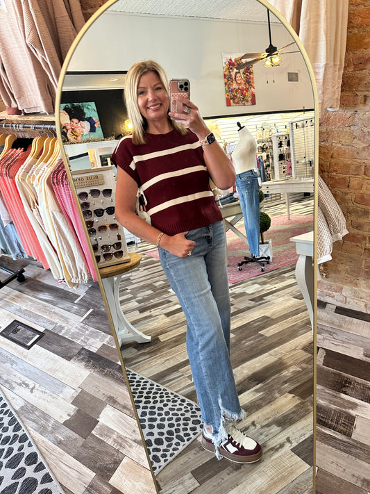 Susan Stripe Side Tie Sweater