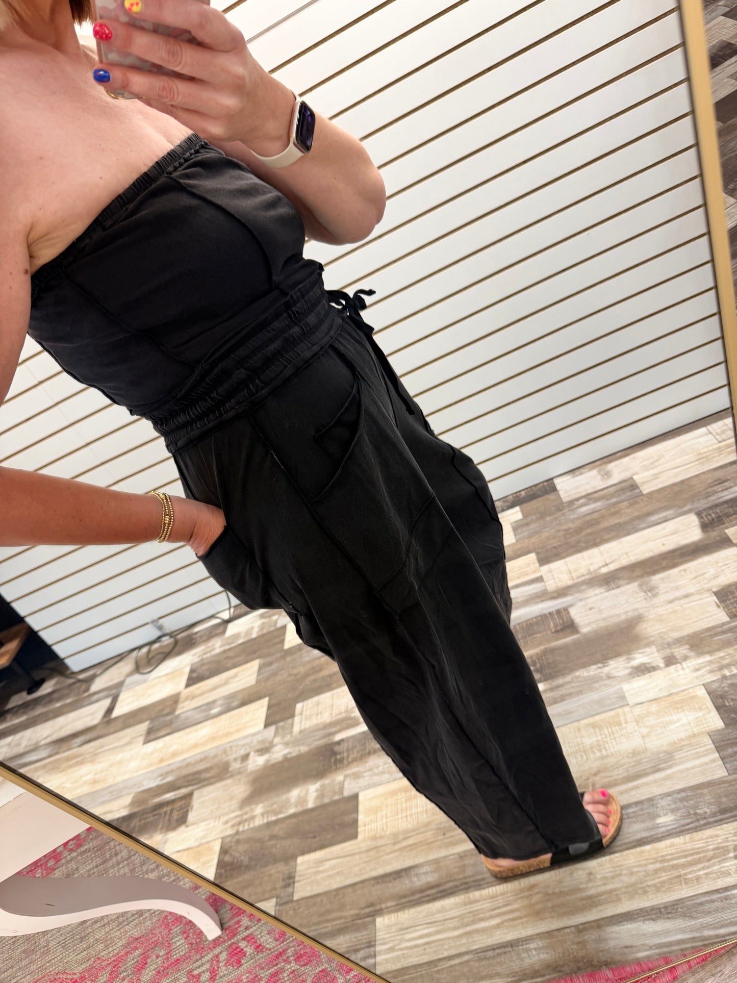 The Gwen Mineral Washed Exposed Seam Jumpsuit