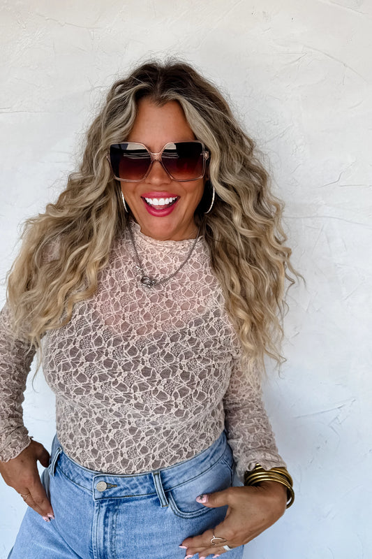 The Jolie Lace Thumbhole Top