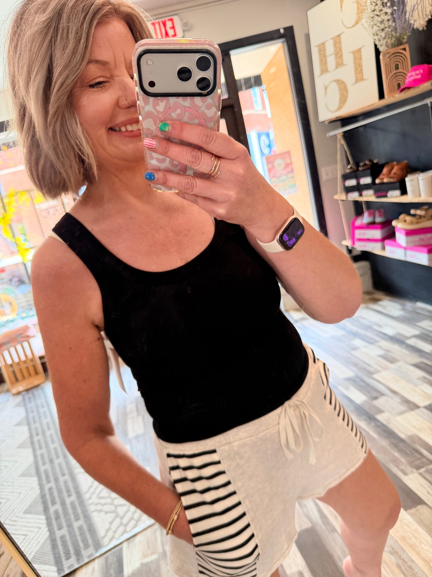 Stripe Inset Terry Shorts