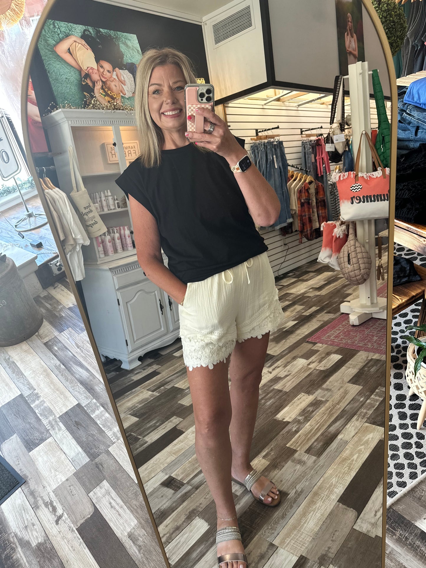 The Addi Lace Contrast Detail Woven Shorts