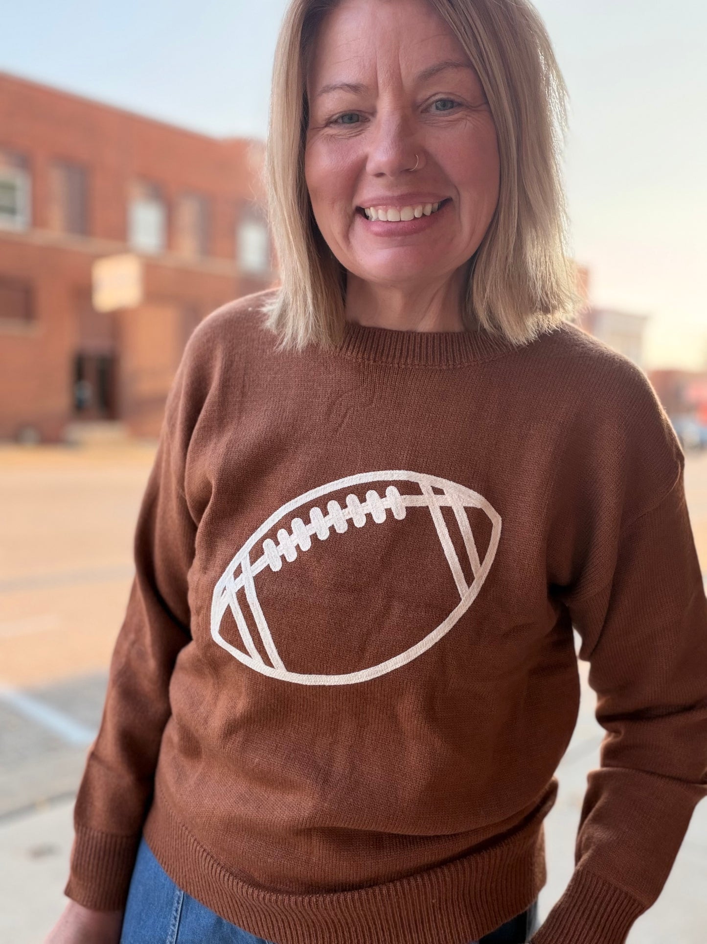 Football Vibes Embroidered Sweater