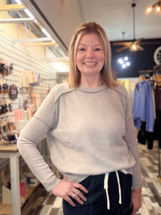 Day Dream Brushed Ribbed Hi-Low Pullover