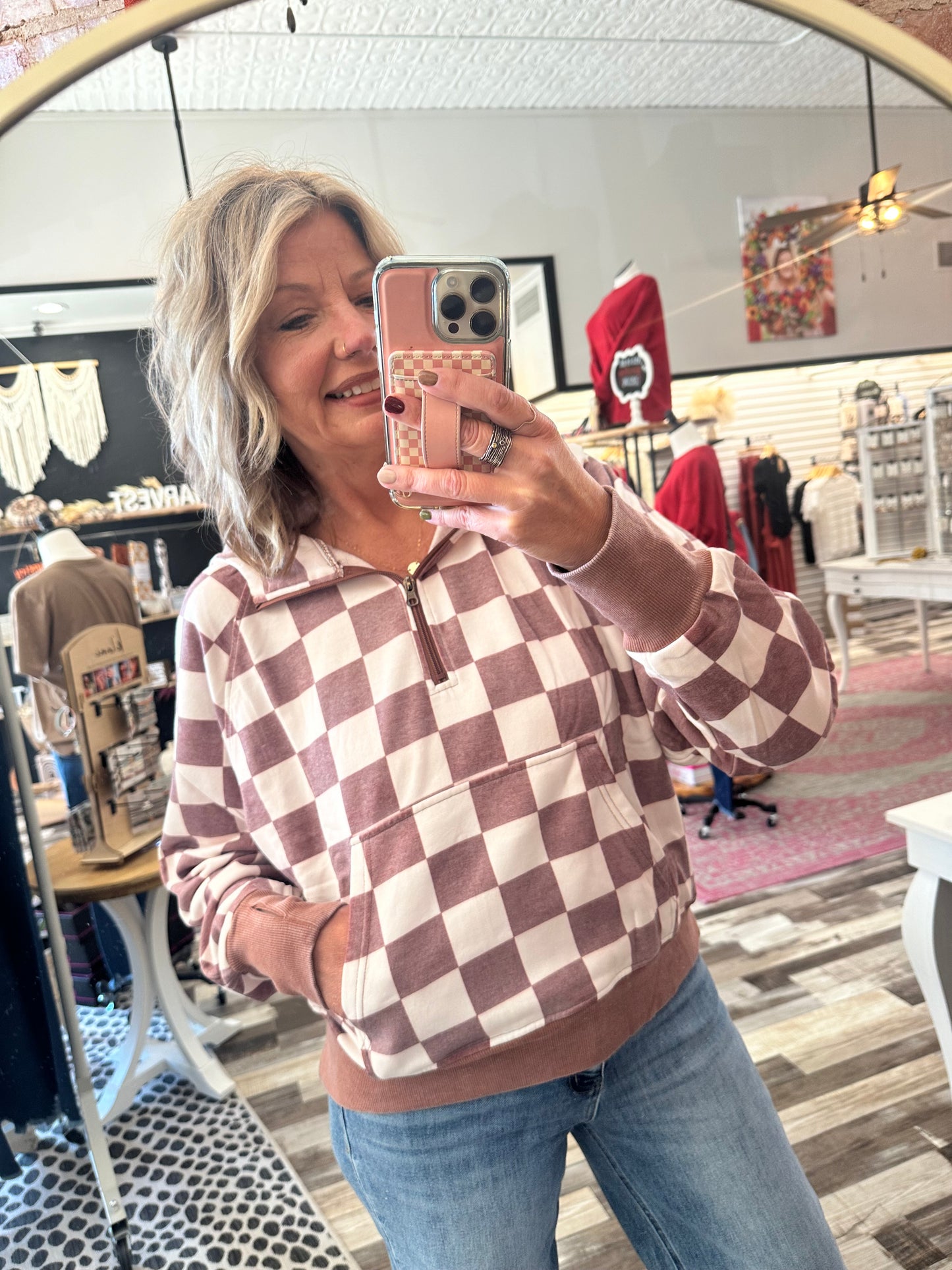 Checkered Easy Does It Pullover