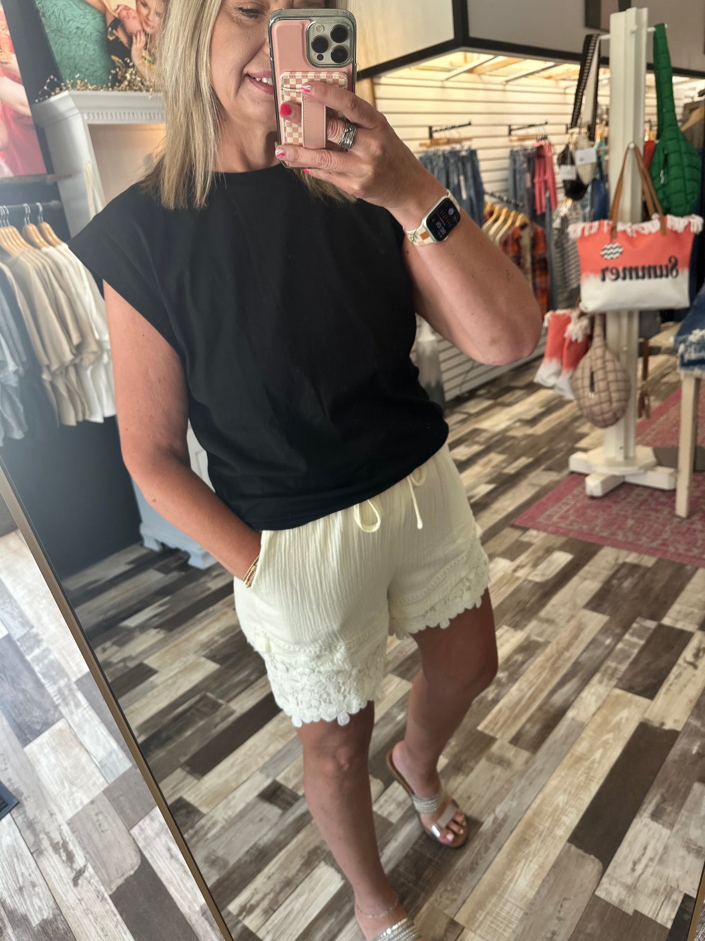 The Addi Lace Contrast Detail Woven Shorts