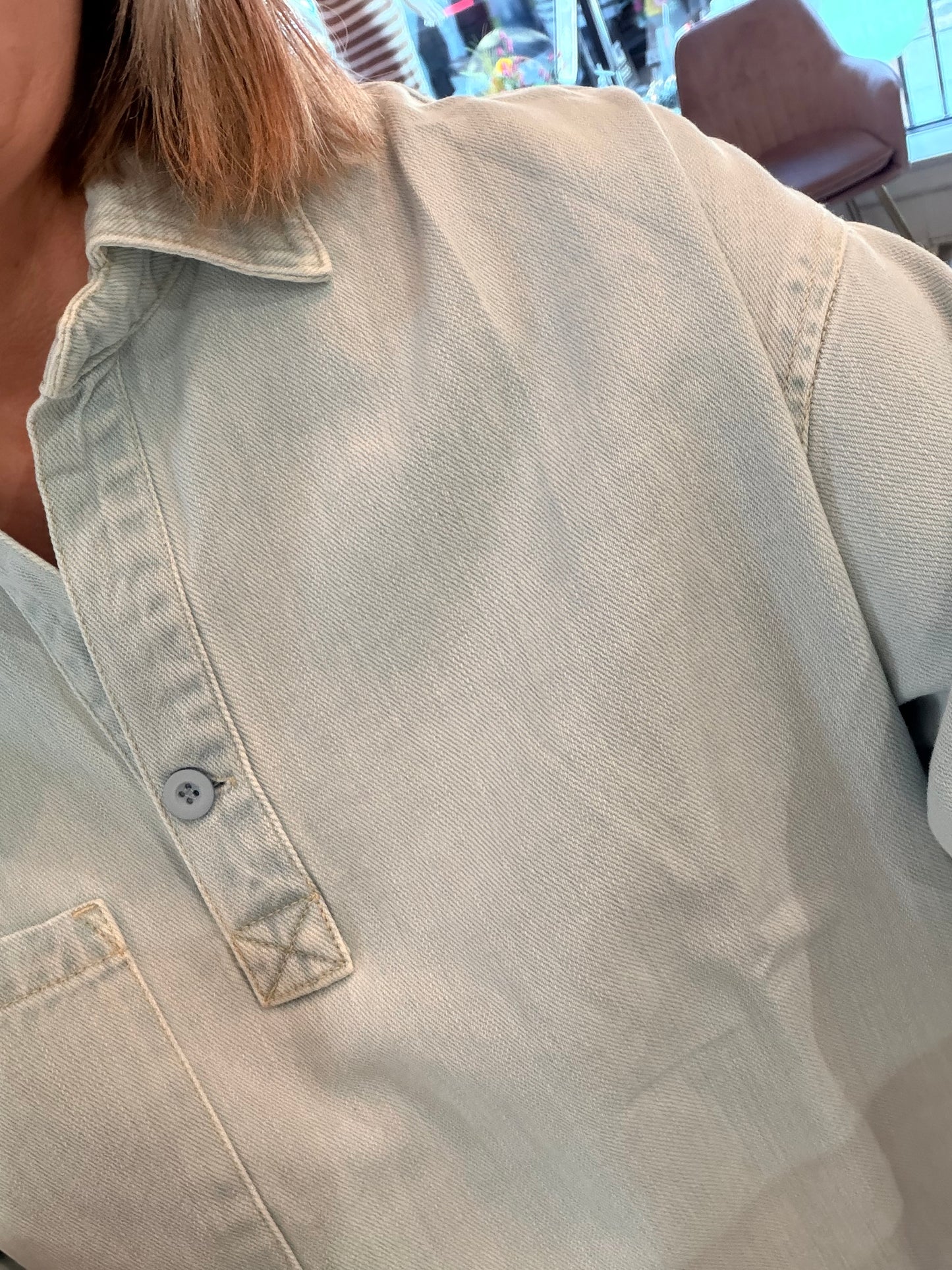 Casual Friday Short Sleeve Shirt Denim Dress
