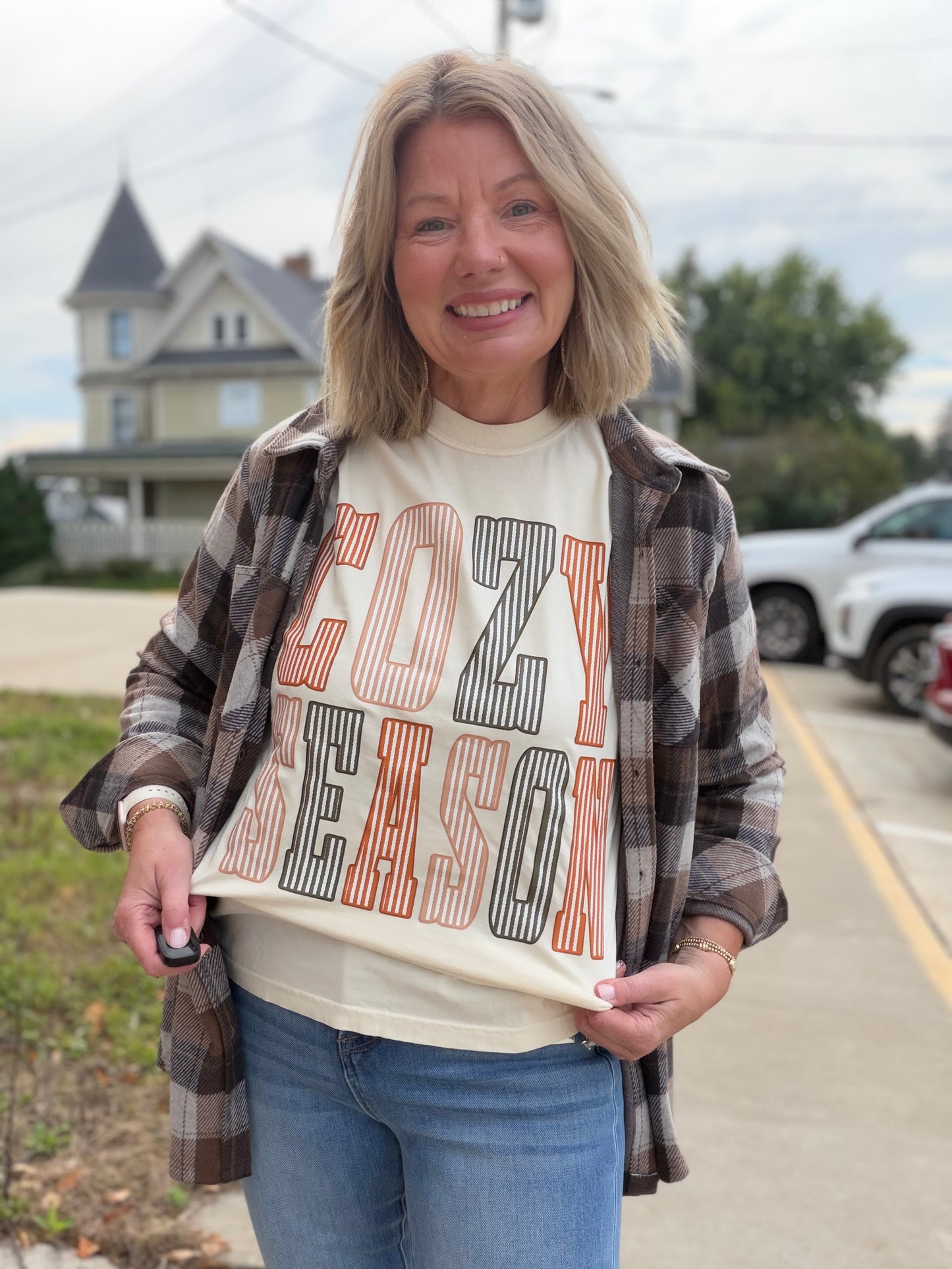 Cozy Season Graphic Tee on Ivory