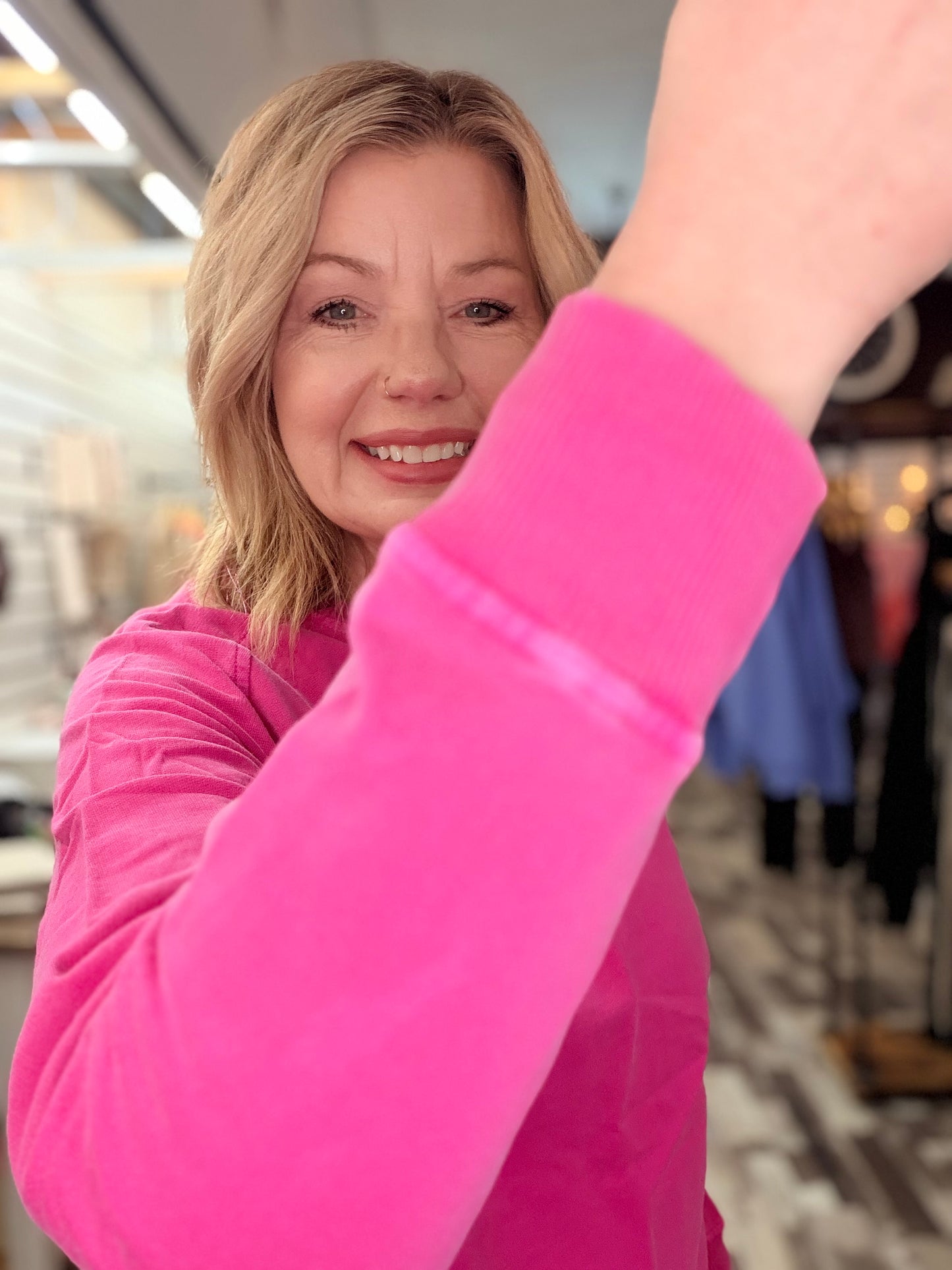 The Glam Mineral Washed Side Ribbed Sweatshirt