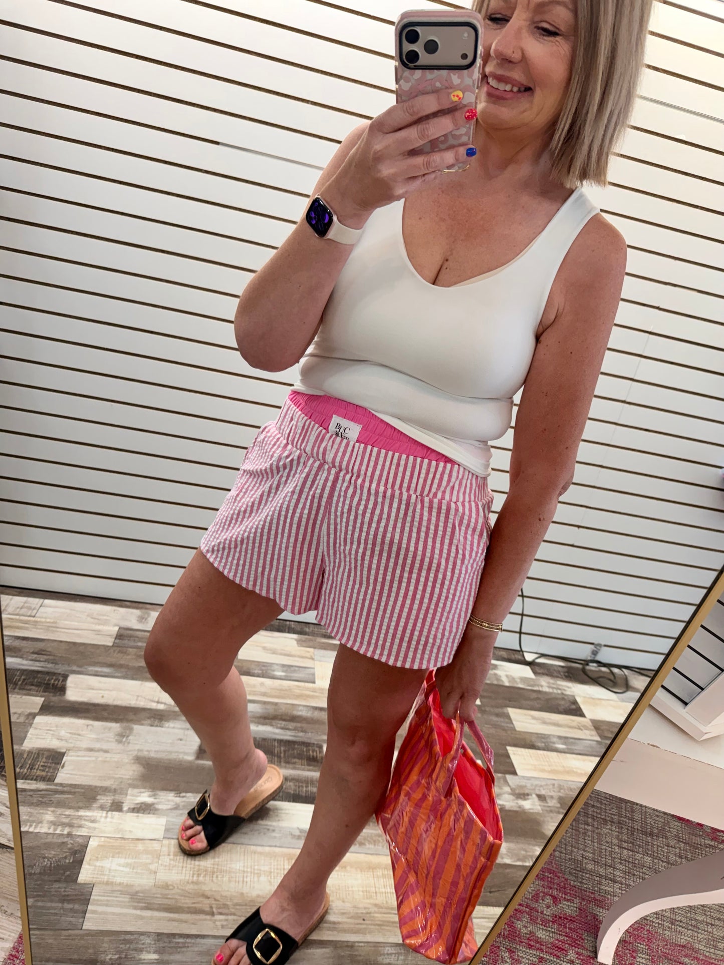 Pink Stripe Exposed Boxer Shorts