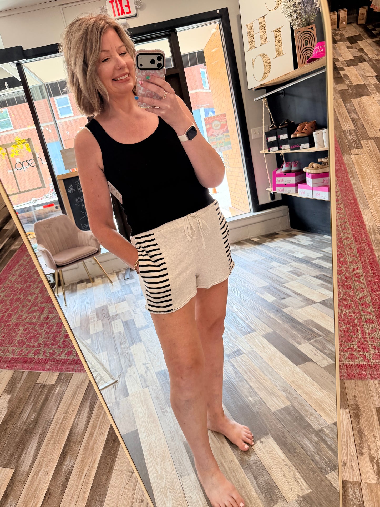 Stripe Inset Terry Shorts