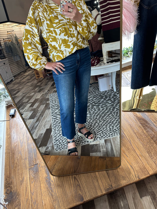 Lovervet Mid Rise Crop Mini Bootcut Jeans