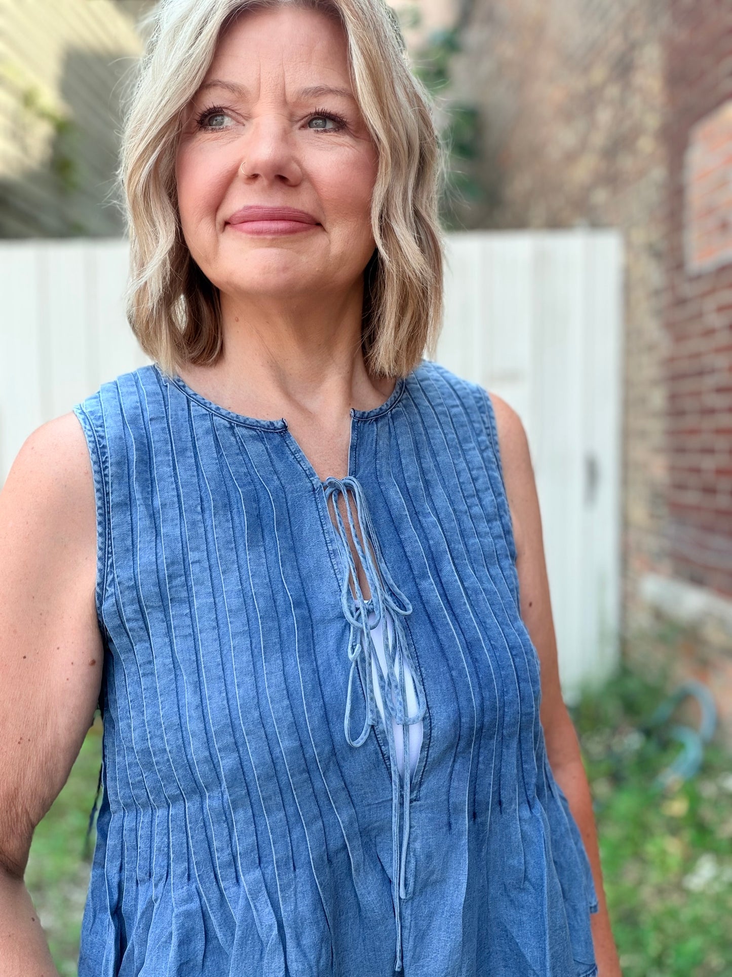 The Maddi Front Double Tie Sleeveless Top