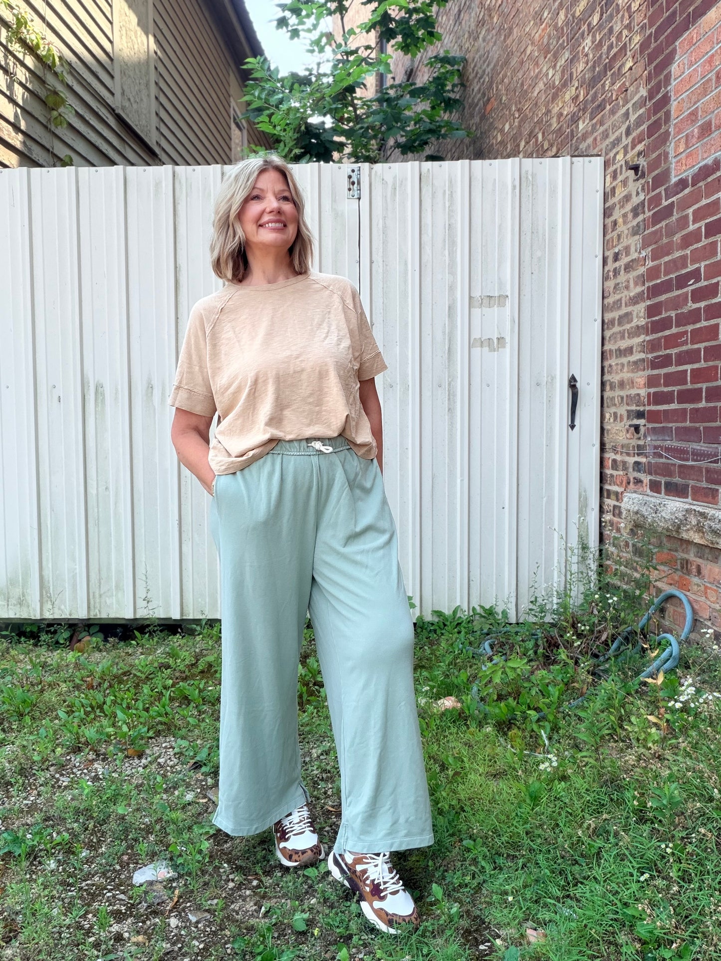 Just Roll With It Fold Over Wide Waist Sweatpant