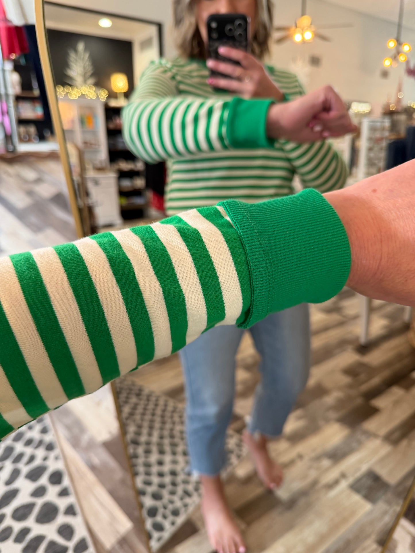 The Henley Snap Button, Striped Pullover Sweater