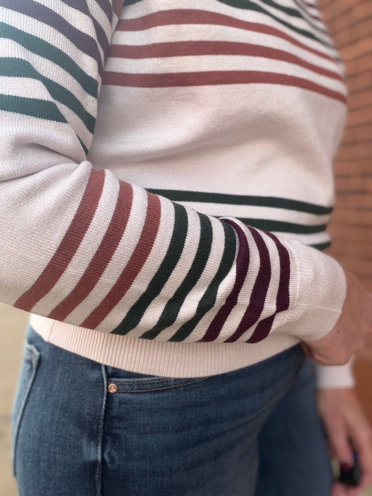 Golden Hour Boat Neck Striped Sweater