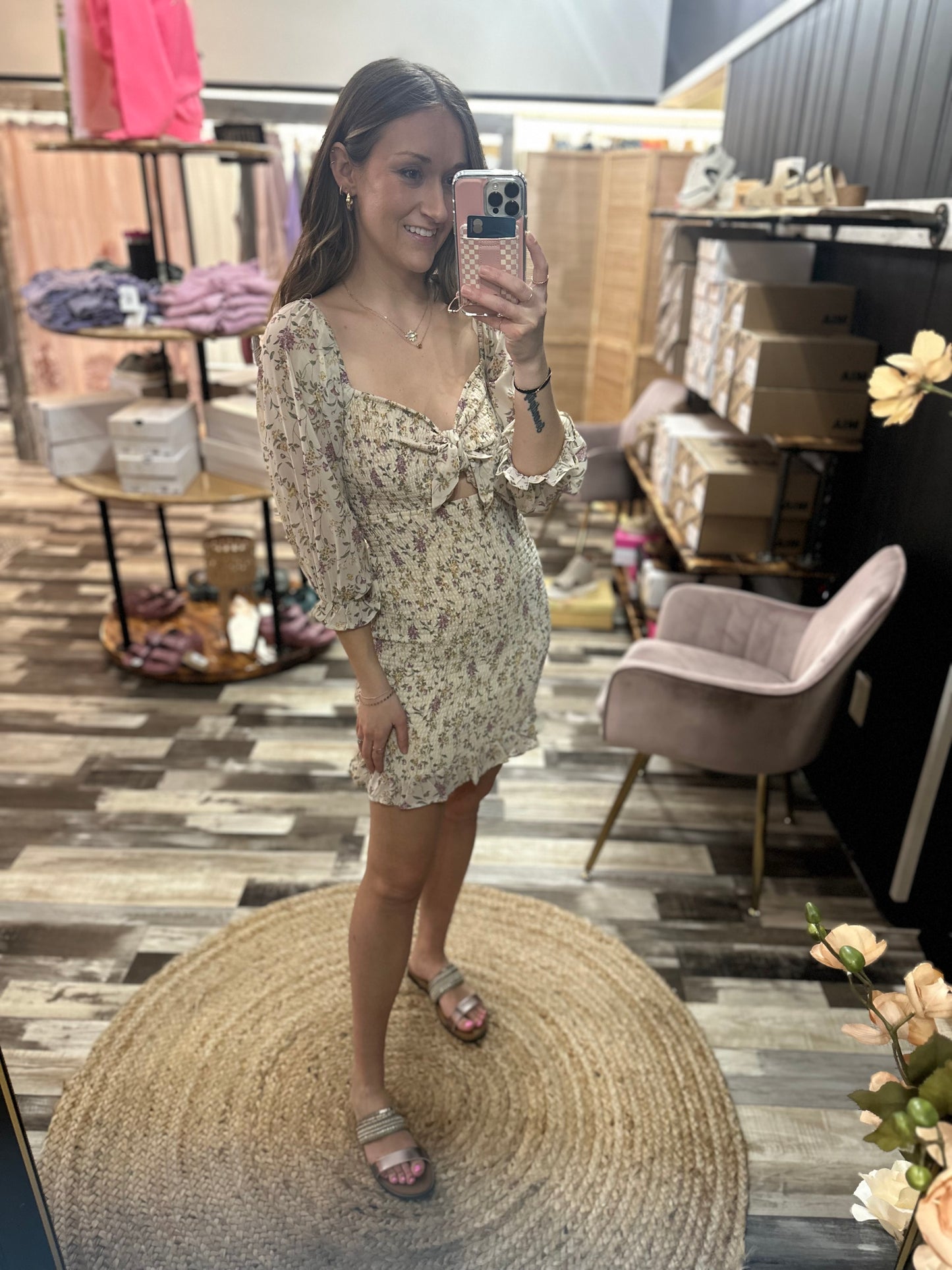 Peek A Boo Floral Dress