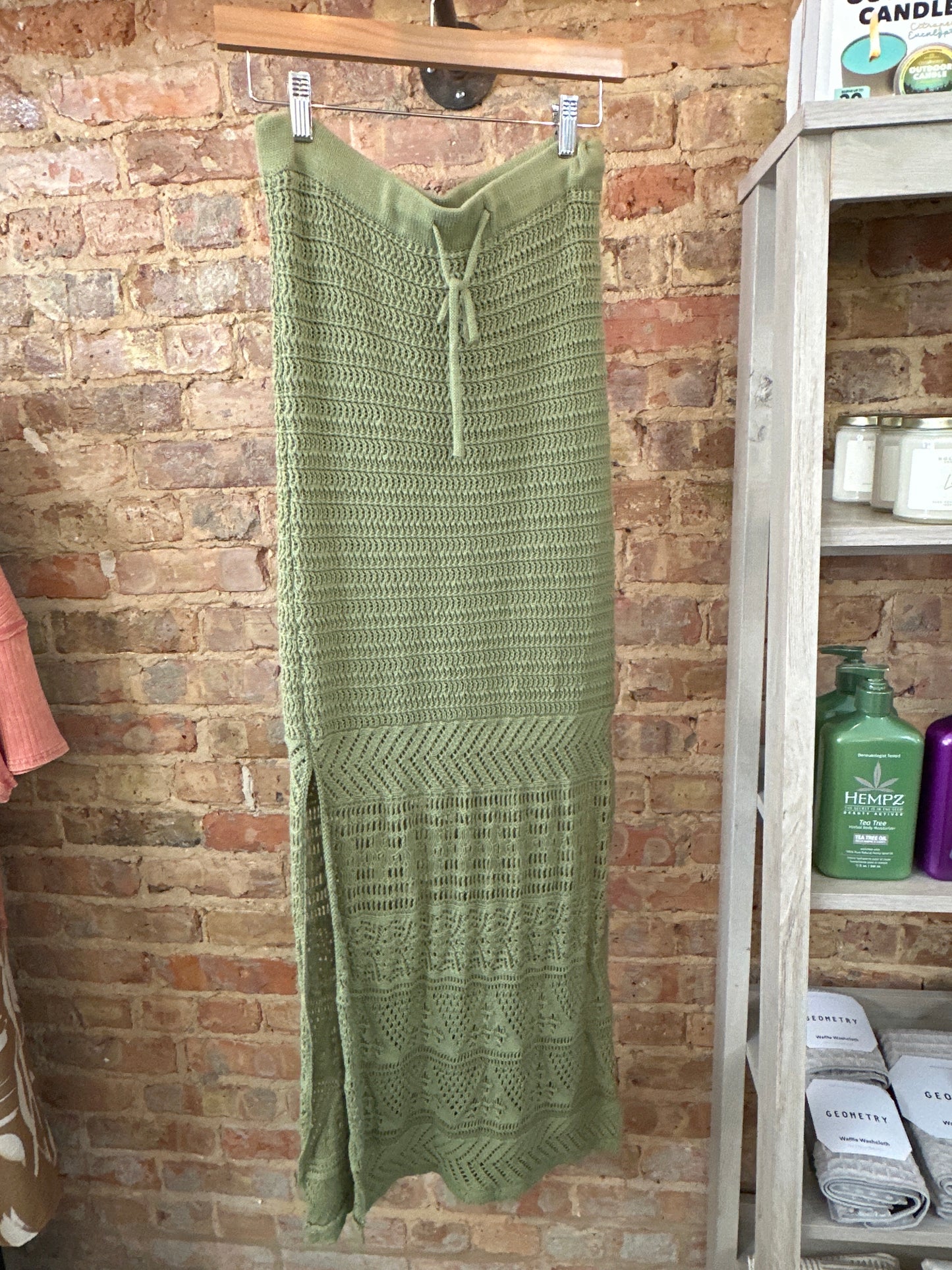 The Bella Crochet Midi Drawstring Skirt