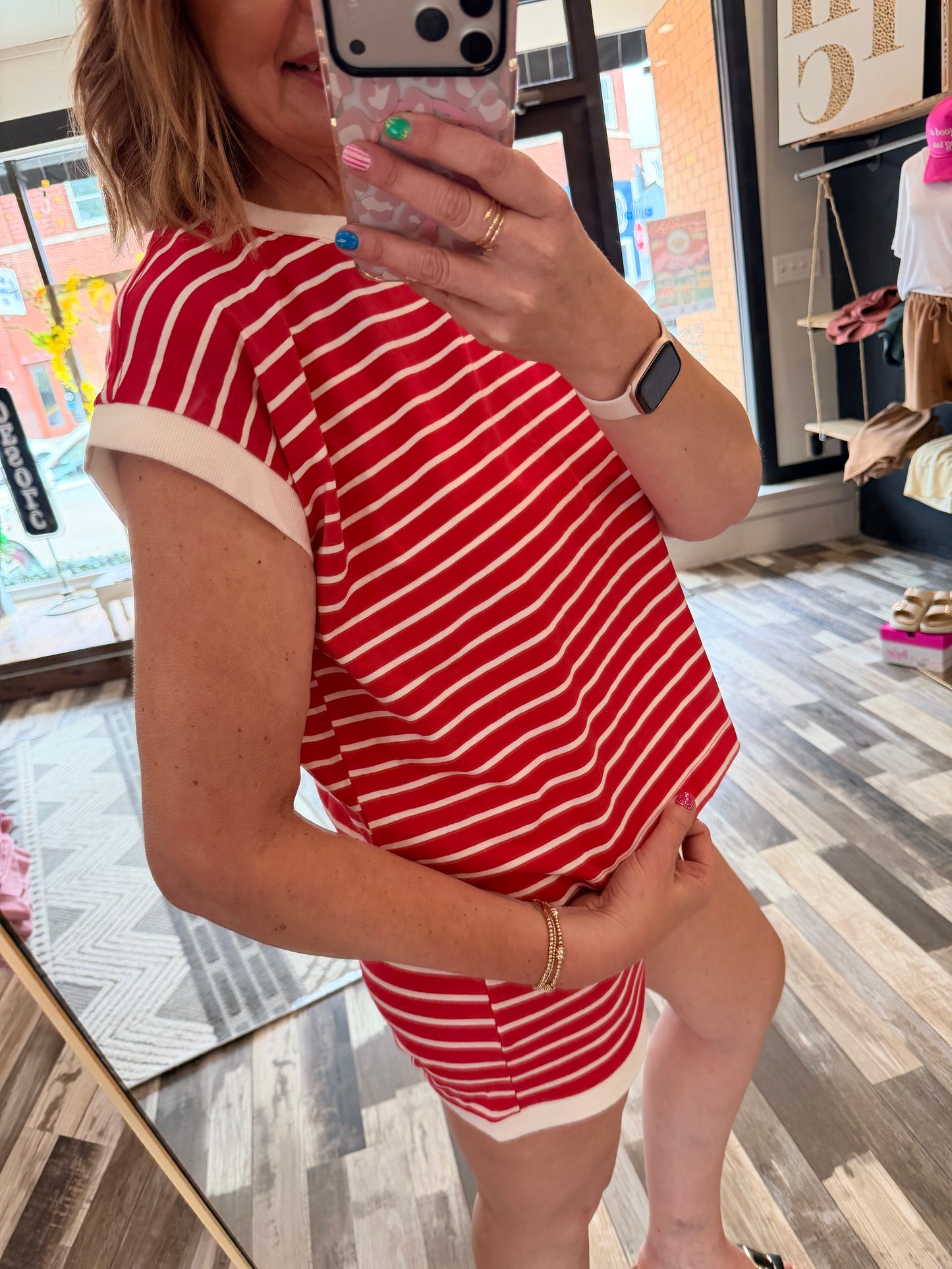 Picnic Perfect Striped Contrast Trim Top