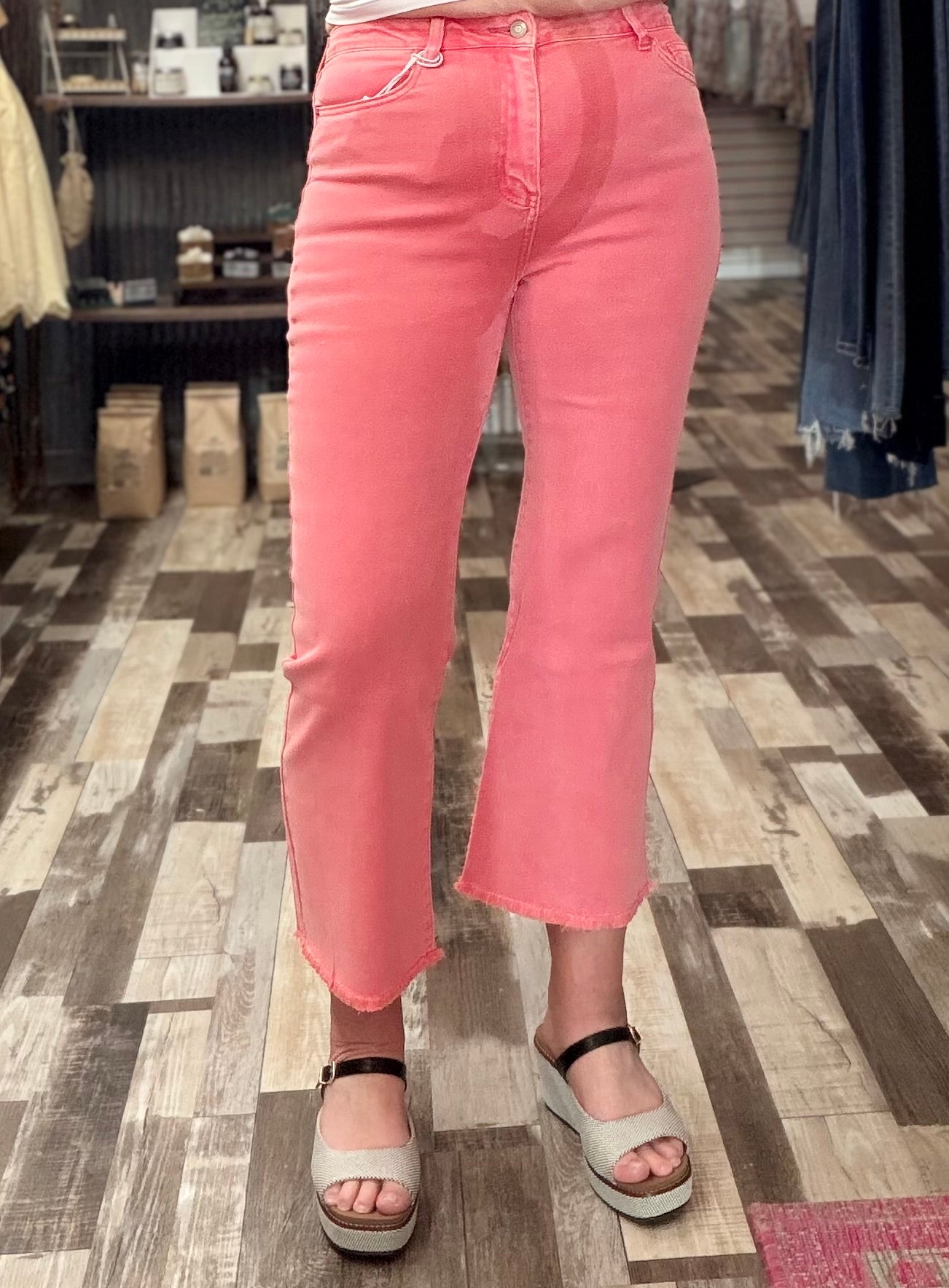 Zenana Acid Washed High Waist Bootcut Jeans