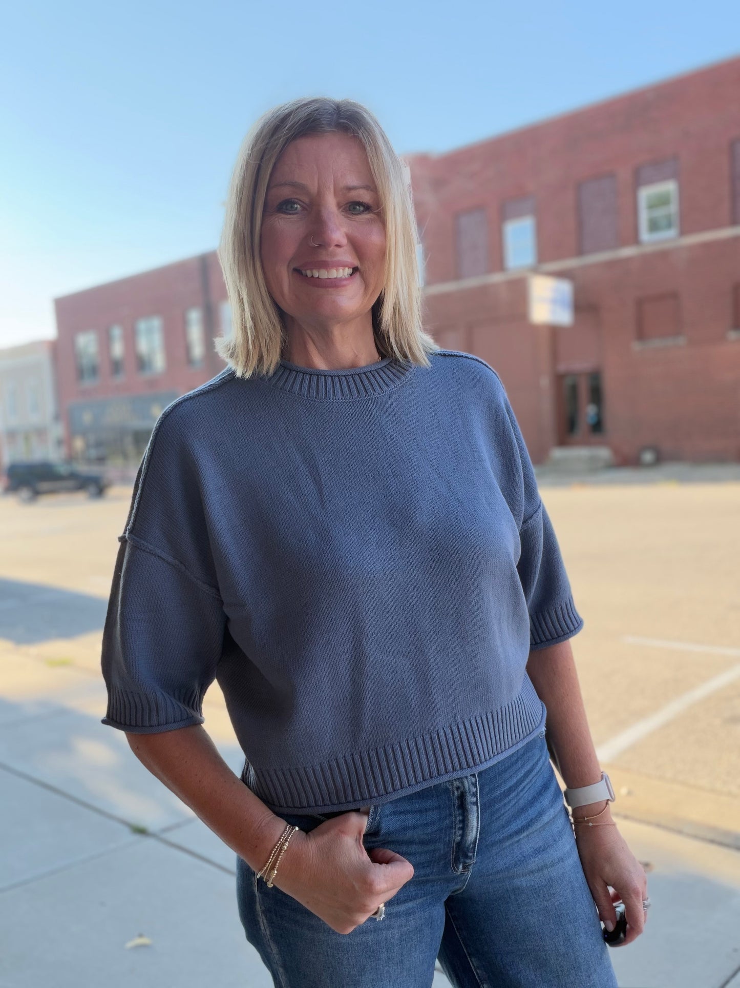 The Gabby Exposed Seam Drop Shoulder Pullover